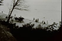 Looking down old beach road at beach